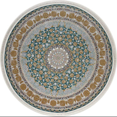 Иранский ковер Iran Mashad 1200 G129 (Акрил, серый, голубой)
