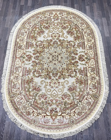 Ковер бельгийский 5135498440 KUNDUZ (Вискоза, кремовый) овальный