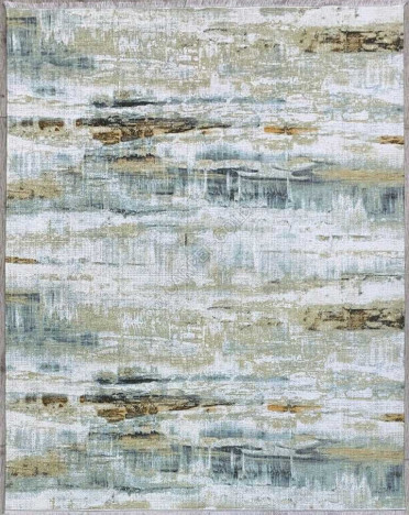 Ковер турецкий MK036 Qum (Шелк+Модал, зеленый, серый)