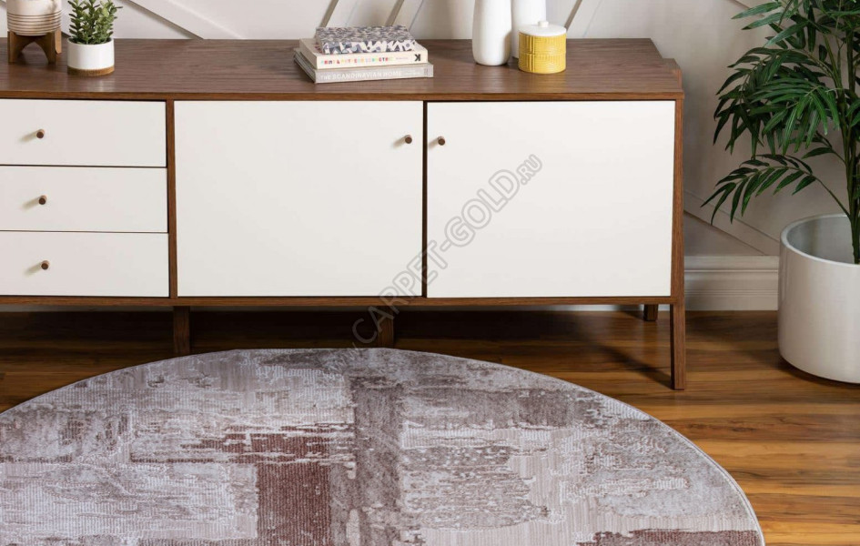 Ковер турецкий круглый 03710A BROWN - коллекция ARMINA