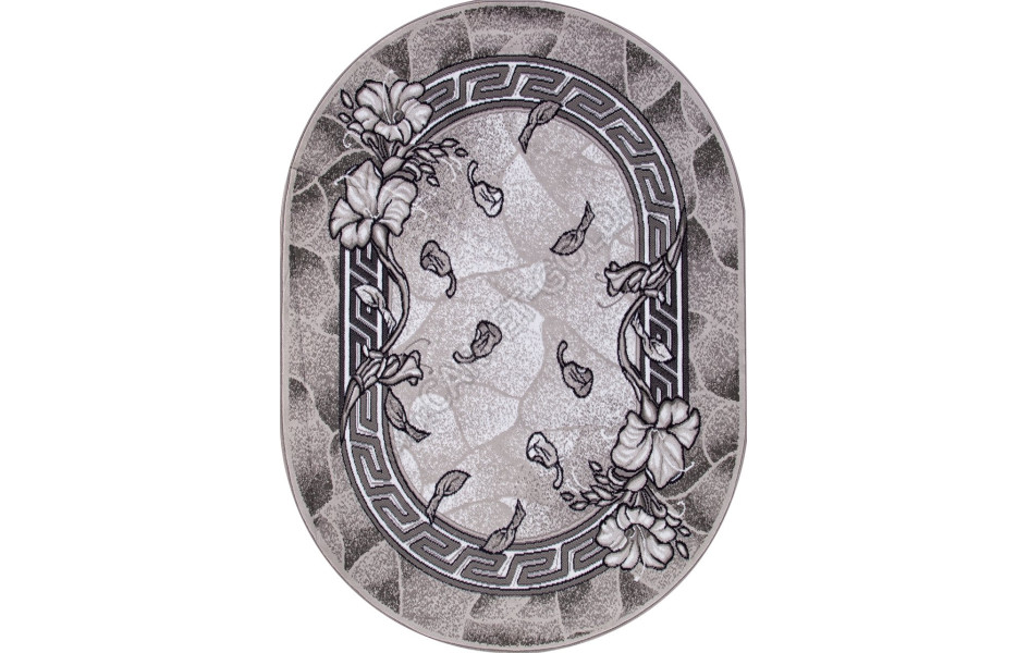 Ковер D201 - GRAY - Овал - коллекция SILVER