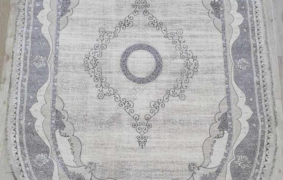 Турецкий ковер Amatis Lux 36564A OVAL GREY / GREY