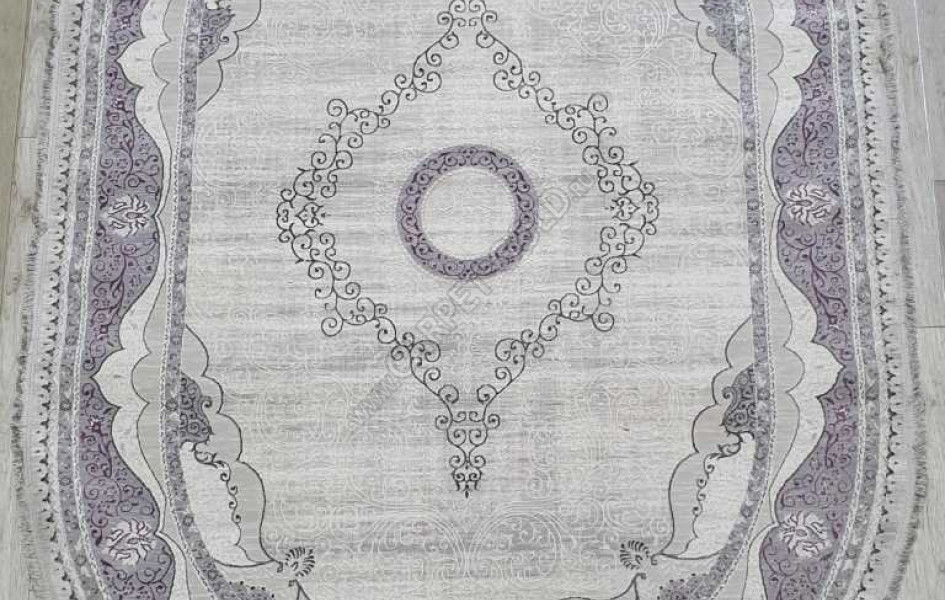 Турецкий ковер Amatis Lux 36564A OVAL GREY / LILA