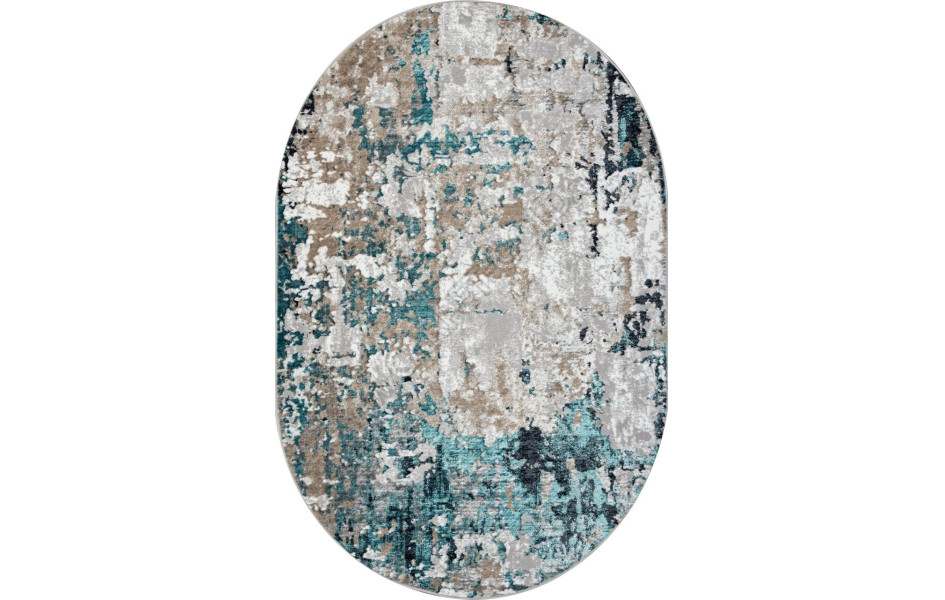Ковер 01632A - GREY / TURQUOISE - Овал - коллекция PARADIZE