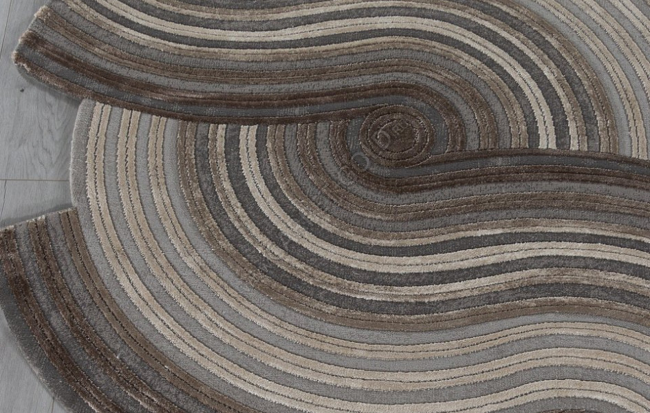 Ковер 00835C - GREY / BROWN - Круг - коллекция SAFIR